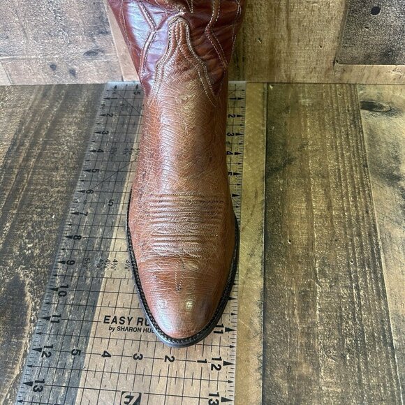 Lucchese Classics D0997 Vintage Smooth Quill Ostrich Cowboy Boots Mens 10.5 D - Picture 3 of 12